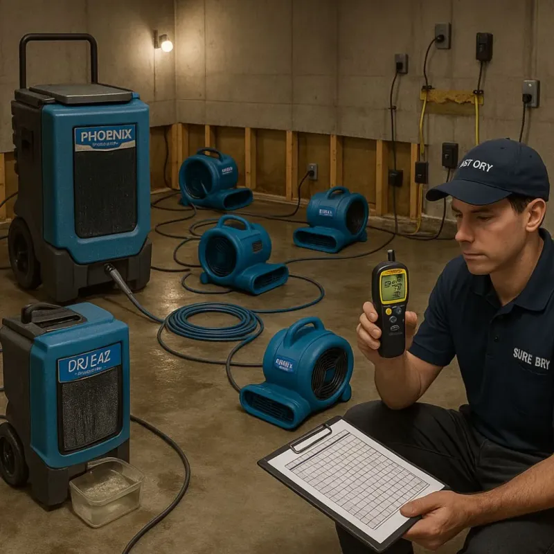 Structural Drying and Dehumidification process in Somers, MT
